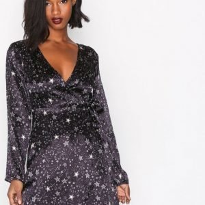 Topshop Star Print Wrap Dress Kotelomekko Navy