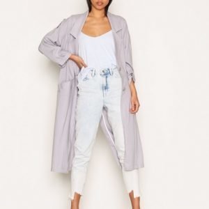 Topshop Washed '80s Duster Coat Pitkä Takki Grey