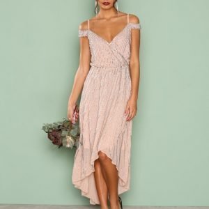 True Decadence Detail Wrap Dress Maksimekko Blush