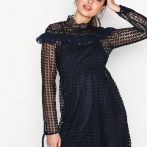 True Decadence High Lace Neck Dress Kotelomekko Navy