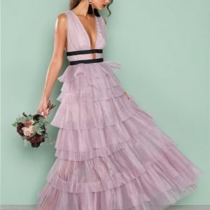 True Decadence Short Sleeve Frill Dress Maksimekko Lilac