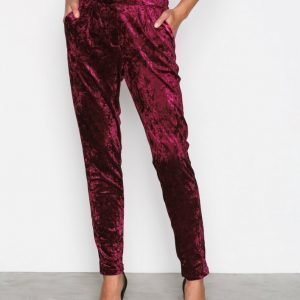 True Decadence Velvet Trousers Housut Burgundy