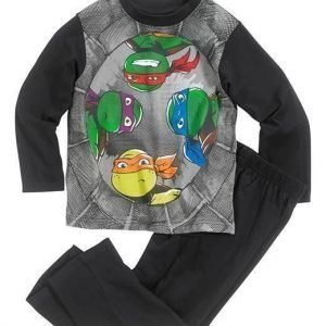 Turtles Pyjama Musta Kuvioitu