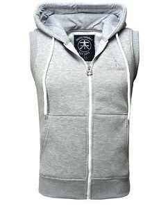 Ty Vest Zip Hoodie Grey