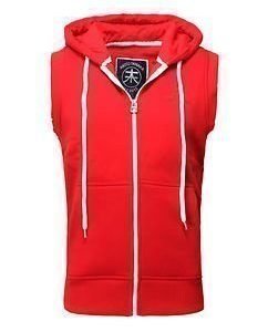 Ty Vest Zip Hoodie Red