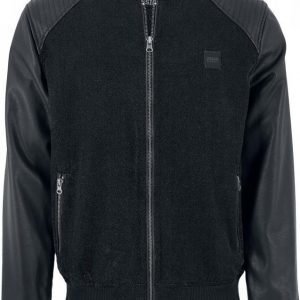 Urban Classics Cotton Bomber Leather Imitation Sleeve Jacket Pilottitakki