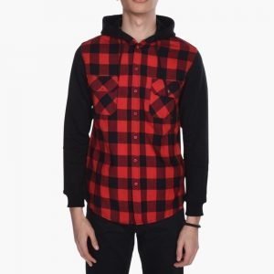 Urban Classics Hooded Checked Flanell Sweat Sleeve Shirt
