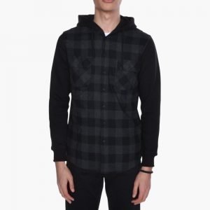 Urban Classics Hooded Checked Flanell Sweat Sleeve Shirt