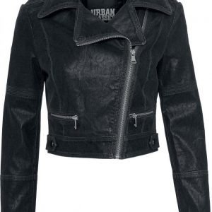 Urban Classics Ladies Short Biker Jacket Naisten Keinonahkatakki