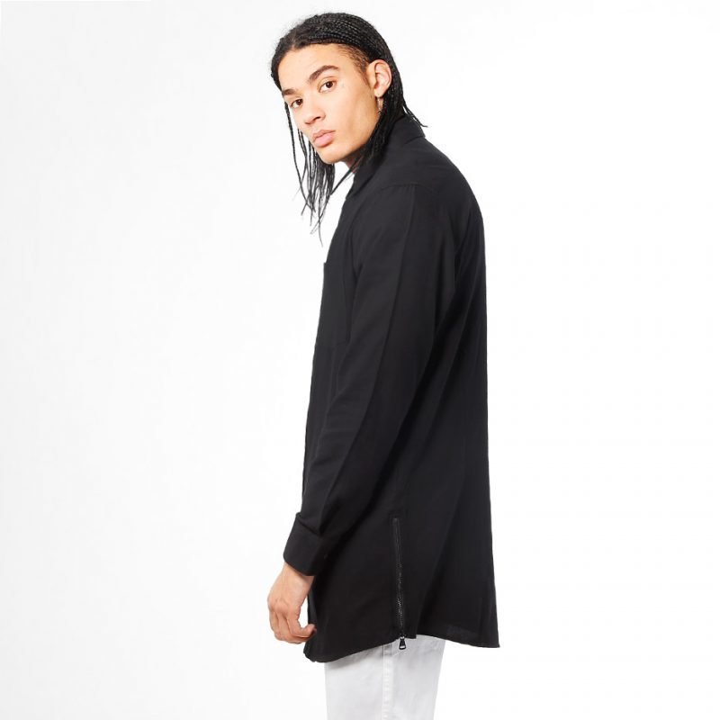 Urban Classics Side-Zip Long Checked Flanell -kauluspaita