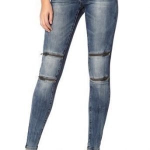 VERO MODA Farkut Five knee zip Keskisininen