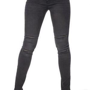 VERO MODA Farkut Five knee zip Musta