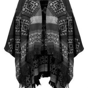 VERO MODA Poncho Rilla Musta Kuvioitu