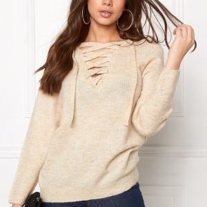 VILA Cant String Knit Top Sandshell