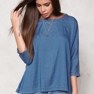 VILA Dona Denim Top Medium Blue Denim