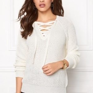 VILA Lace Knit Top Snow White