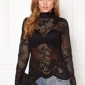 VILA Loras l/s Lace Top Black