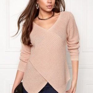 VILA Match Wrap Knit Top Rose Dust