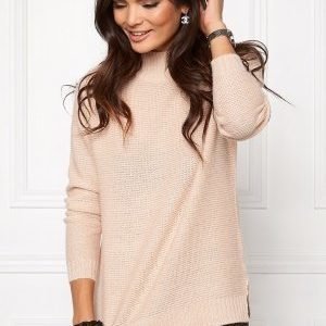 VILA Riva Rib Turtleneck Top Rose Dust