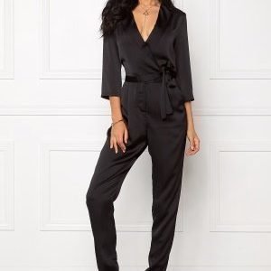 VILA Sateen 3/4 Jumpsuit Black