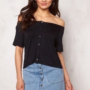 VILA Semra s/s top Black