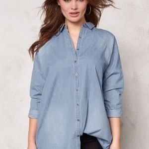 VILA Vu Oversize Denim Shirt Light Blue Denim