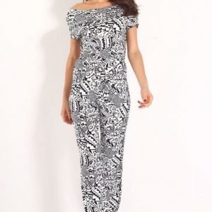 Valkomusta printtikuvioinen jumpsuit