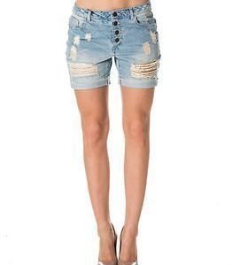 Vero Moda Be Adele Loose Long Destroy Shorts Light Blue