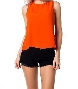 Vero Moda Crinkla Top Mandarin Red