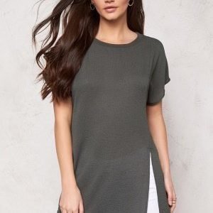 Vero Moda Donna long slit s/s top Beluga