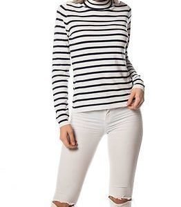 Vero Moda Glory Stripe Turtleneck Snow White/Total Eclipse