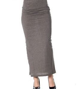 Vero Moda Nanna Long Slit Skirt Medium Grey Melange
