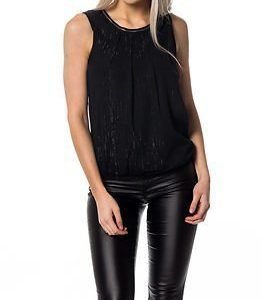 Vero Moda Simple Glitter Top Black