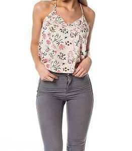 Vero Moda Super Easy Crop Singlet Print Moonbeam