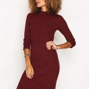 Vero Moda Vmava Svea 3 / 4 Rib Dress Boo Pitkähihainen Mekko Tummanvioletti