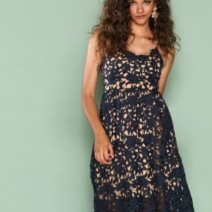 Vero Moda Vmbeauti S / L Lace Dress V Boo Skater Mekko Tummansininen