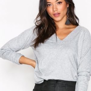 Vero Moda Vmbrilliant Ls V-Neck Blouse Boo Neulepusero Vaaleanharmaa