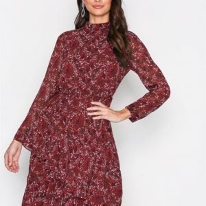 Vero Moda Vmcamille L / S Blk Dress Fd17 Pitkähihainen Mekko Tummanpunainen