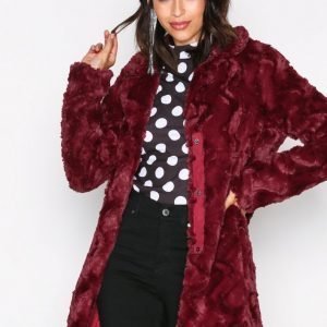 Vero Moda Vmellen Curl Fake Fur Jacket A Tekoturkki Tummanvioletti
