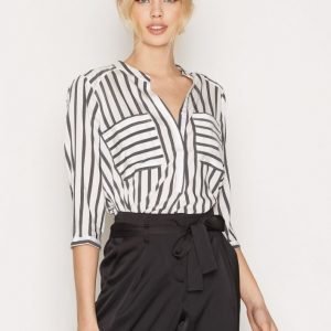 Vero Moda Vmerika Stripe 3 / 4 Shirt E10 Noos Kauluspaita Valkoinen