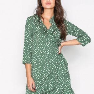 Vero Moda Vmhenna Dot 3 / 4 Wrap Dress Exp Loose Fit Mekko Vihreä