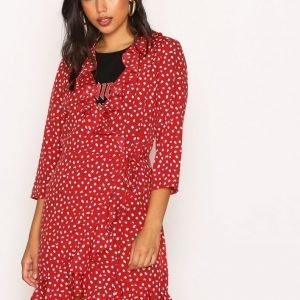 Vero Moda Vmhenna Dot 3 / 4 Wrap Dress Exp Mekko Punainen