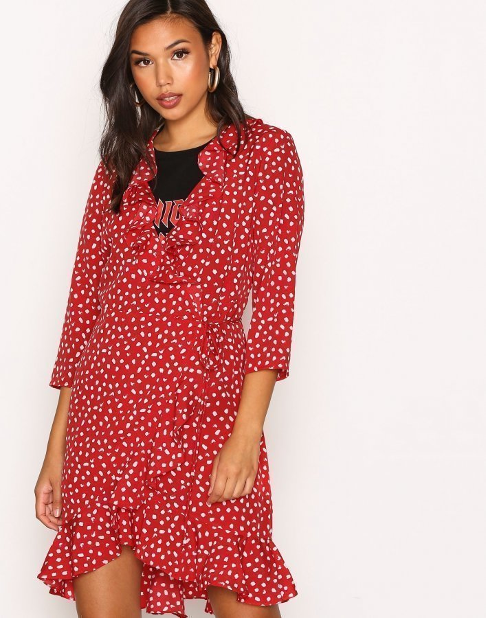 Normalt svimmel uddannelse Vero Moda Vmhenna Dot 3 / 4 Wrap Dress Exp Mekko Punainen - Vaatekauppa24.fi