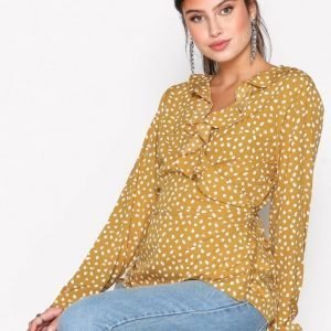 Vero Moda Vmhenna Dot L / S Wrap Top Sb2 Arkipaita Oranssi