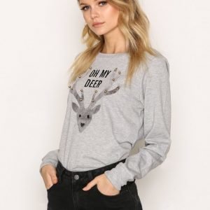 Vero Moda Vmholiday Dog L / S Sweat D2-7 Svetari Vaaleanharmaa