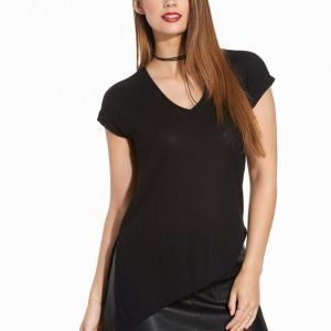 Vero Moda Vmlony S / S Midi Asym Top D2-6 A T-Paita Musta