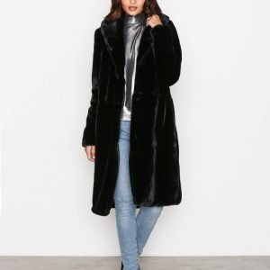 Vero Moda Vmlux Long Faux Fur Jacket Tekoturkki Musta