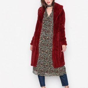 Vero Moda Vmlux Long Faux Fur Jacket Tekoturkki Tummanpunainen