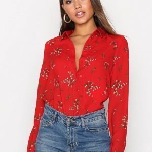 Vero Moda Vmparisan L / S Midi Shirt D2-8 Arkipaita Punainen