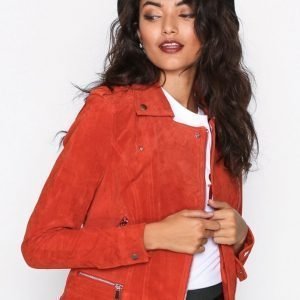 Vero Moda Vmroyce Short Suede Jacket Col Nahkatakki Spicy Orange